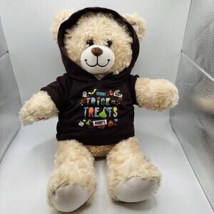 Build-A-Bear Halloween Teddy Bear Plush Animal 16" Beige With Brown Hoodie